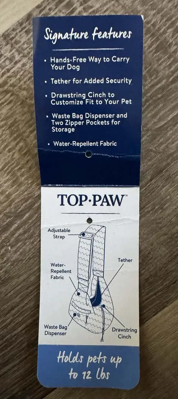 Top Paw Packable Sling Pet Carrier in Green